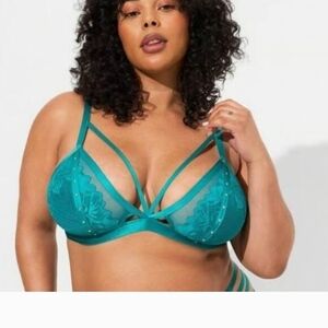 torrid Teal Strappy Lace Bralette